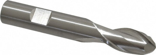 Cleveland C42124 Ball End Mill 0.5" Dia, 1" LOC, 2 Flute, High Speed Steel