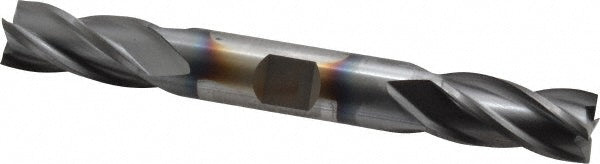 Cleveland C33124 Square End Mill 1/2'' Dia, 1'' LOC, 1/2'' Shank Dia, 4-1/2'' OAL, 4 Flutes, High Speed Steel