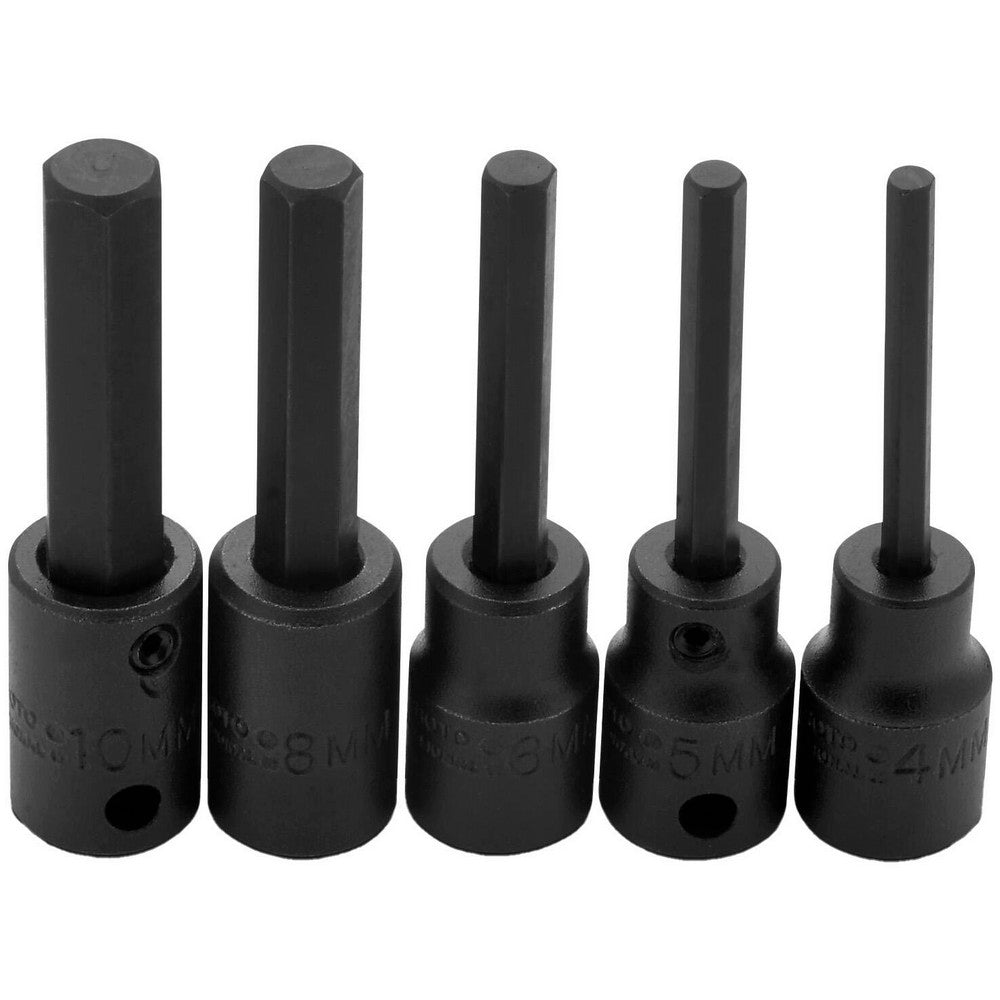 Proto J72252 Hex Bit Socket Set 3/8" Drive, 5 Pc, 4 to 10 mm Hex