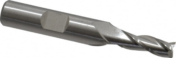 Cleveland C39642 Square End Mill 1/4'' Dia, 5/8'' LOC, 3/8'' Shank Dia, 2-7/16'' OAL, 3 Flutes, High Speed Steel