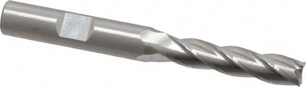 Cleveland C41328 Square End Mill 5/16'' Dia, 1-3/8'' LOC, 3/8'' Shank Dia, 3-1/8'' OAL, 4 Flutes, High Speed Steel