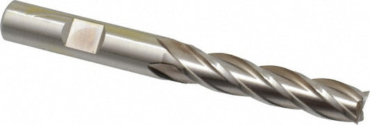 Cleveland C33374 Square End Mill 11/32'' Dia, 1-1/2'' LOC, 3/8'' Shank Dia, 3-1/4'' OAL, 4 Flutes, High Speed Steel
