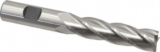 Cleveland C41338 Square End Mill 5/8'' Dia, 2-1/2'' LOC, 5/8'' Shank Dia, 4-5/8'' OAL, 4 Flutes, High Speed Steel