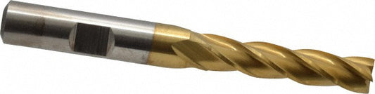 Cleveland C33388 Square End Mill 5/16'' Dia, 1-3/8'' LOC, 3/8'' Shank Dia, 3-1/8'' OAL, 4 Flutes, High Speed Steel