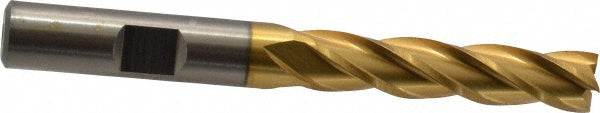 Cleveland C33389 Square End Mill 11/32'' Dia, 1-1/2'' LOC, 3/8'' Shank Dia, 3-1/4'' OAL, 4 Flutes, High Speed Steel