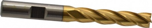 Cleveland C33389 Square End Mill 11/32'' Dia, 1-1/2'' LOC, 3/8'' Shank Dia, 3-1/4'' OAL, 4 Flutes, High Speed Steel