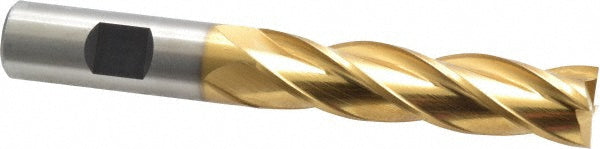 Cleveland C33395 Square End Mill 5/8'' Dia, 2-1/2'' LOC, 5/8'' Shank Dia, 4-5/8'' OAL, 4 Flutes, High Speed Steel