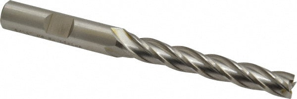 Cleveland C41383 Square End Mill 5/16'' Dia, 2'' LOC, 3/8'' Shank Dia, 3-1/4'' OAL, 4 Flutes, High Speed Steel