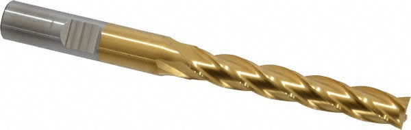 Cleveland C33442 Square End Mill 5/16'' Dia, 2'' LOC, 3/8'' Shank Dia, 3-3/4'' OAL, 4 Flutes, High Speed Steel