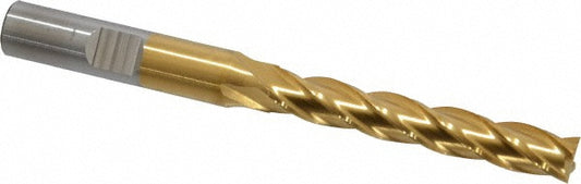 Cleveland C33442 Square End Mill 5/16'' Dia, 2'' LOC, 3/8'' Shank Dia, 3-3/4'' OAL, 4 Flutes, High Speed Steel