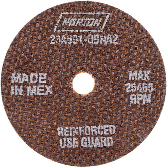 Norton 66243528629 Cutoff Wheel 3" Dia, 0.035" Thick, 3/8" Hole, Aluminum Oxide