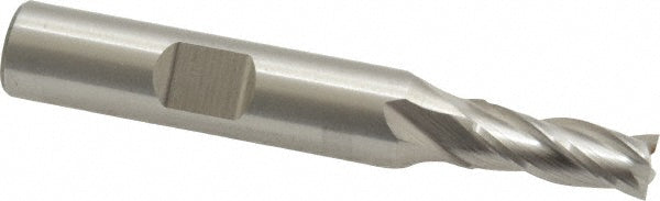 Cleveland C42689 Square End Mill 1/4'' Dia, 5/8'' LOC, 3/8'' Shank Dia, 2-7/16'' OAL, 4 Flutes, Cobalt
