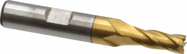Cleveland C32581 Square End Mill 1/4'' Dia, 5/8'' LOC, 3/8'' Shank Dia, 2-7/16'' OAL, 4 Flutes, Cobalt