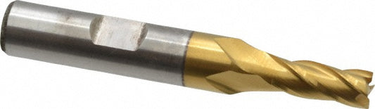 Cleveland C32581 Square End Mill 1/4'' Dia, 5/8'' LOC, 3/8'' Shank Dia, 2-7/16'' OAL, 4 Flutes, Cobalt