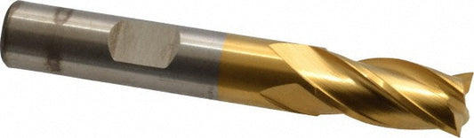 Cleveland C32589 Square End Mill 3/8'' Dia, 3/4'' LOC, 3/8'' Shank Dia, 2-1/2'' OAL, 4 Flutes, Cobalt