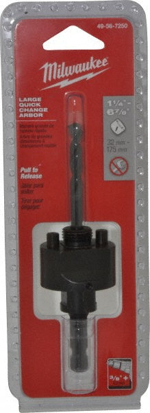 Milwaukee Tool 49-56-7250 Hole Saw Arbor 6" Saw Dia, Straight Shank, Drill Pilot