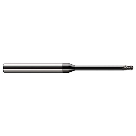 Harvey Tool 35615-C4 Ball End Mill 0.0150" Dia, 0.0220" LOC, 3 Flute, Solid Carbide