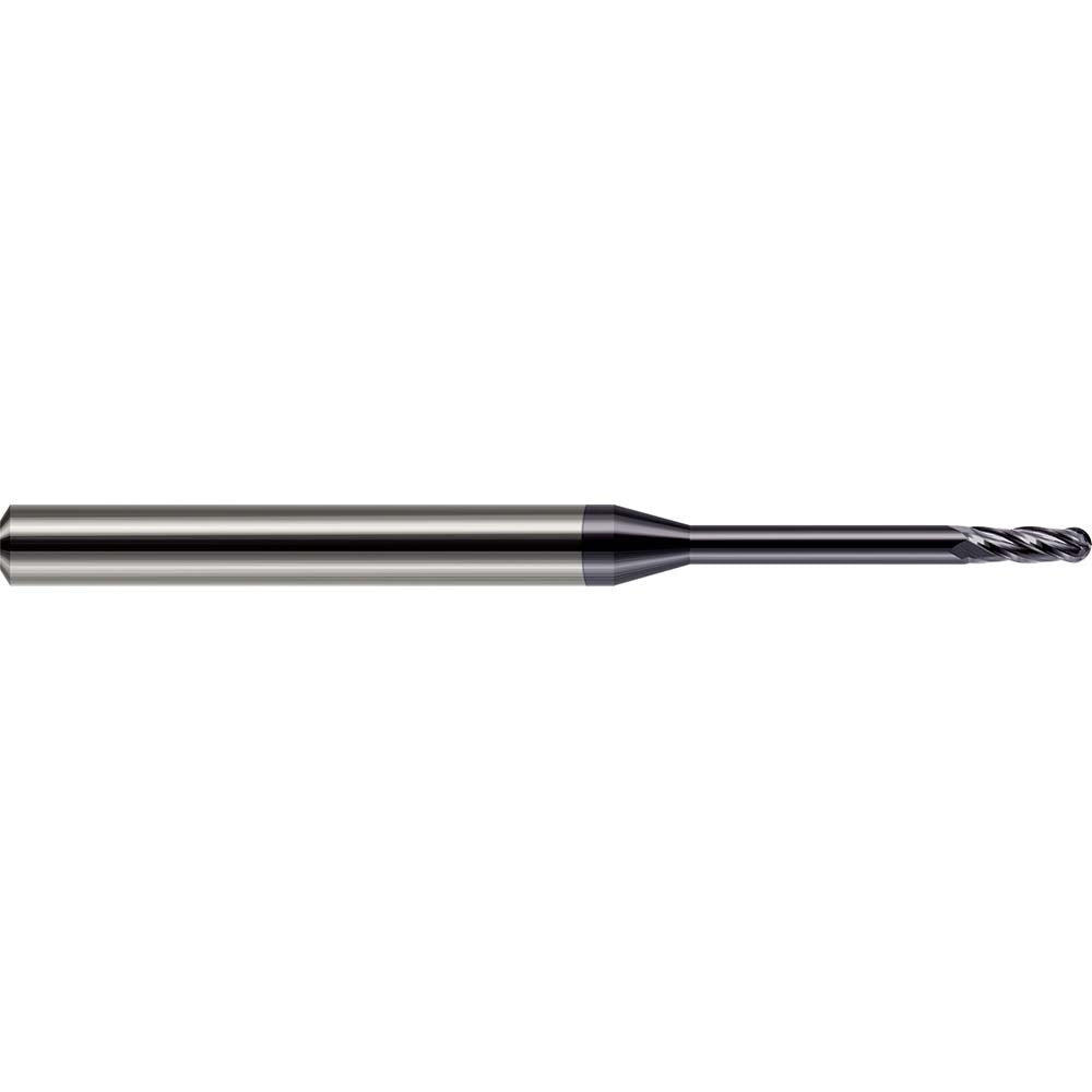 Harvey Tool 851062-C3 Ball End Mill 0.0620" Dia, 0.1860" LOC, 4 Flute, Solid Carbide