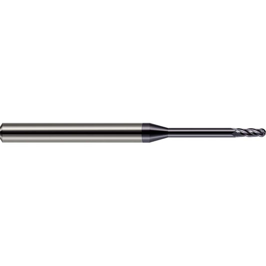 Harvey Tool 851062-C3 Ball End Mill 0.0620" Dia, 0.1860" LOC, 4 Flute, Solid Carbide
