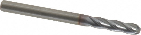 OSG 404-1250-BN08 Ball End Mill 0.125" Dia, 0.5" LOC, 4 Flute, Solid Carbide