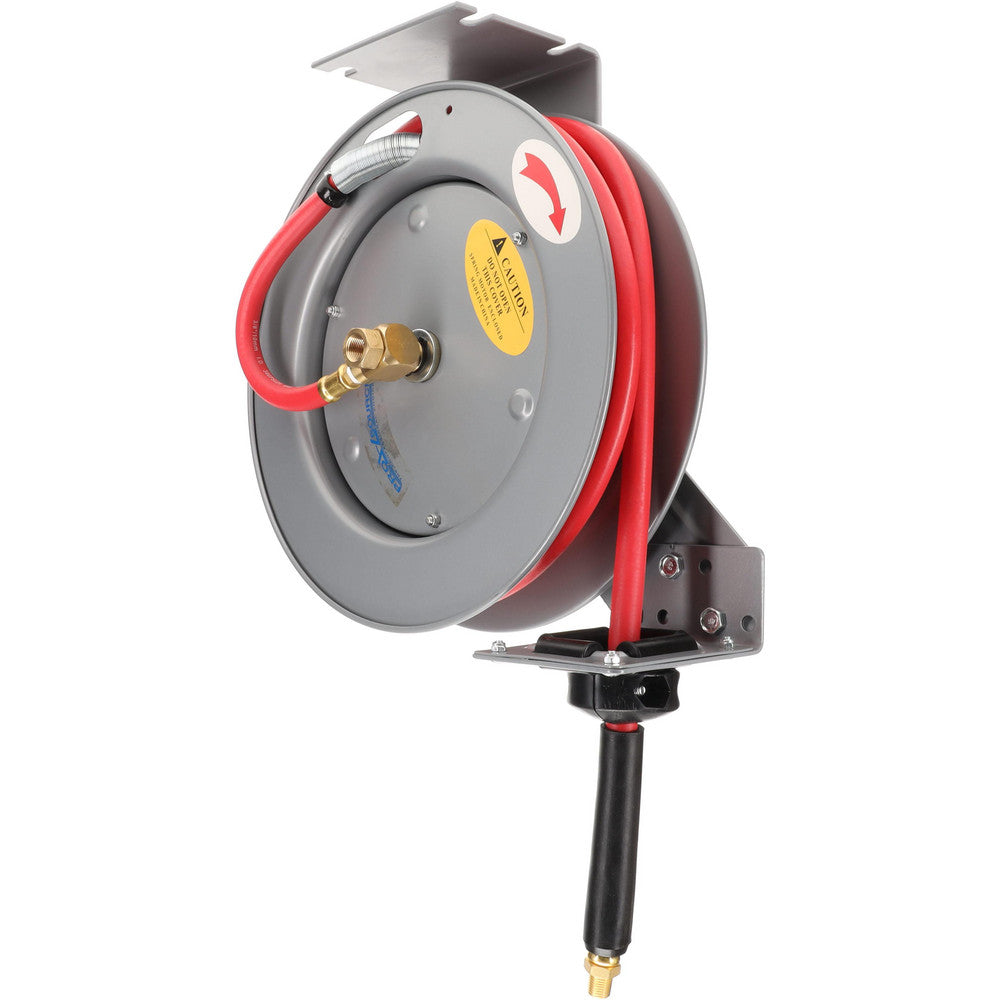 Pro-Source 2810032510PRO Hose Reel with Hose 3/8" ID Hose x 25', Spring Retractable