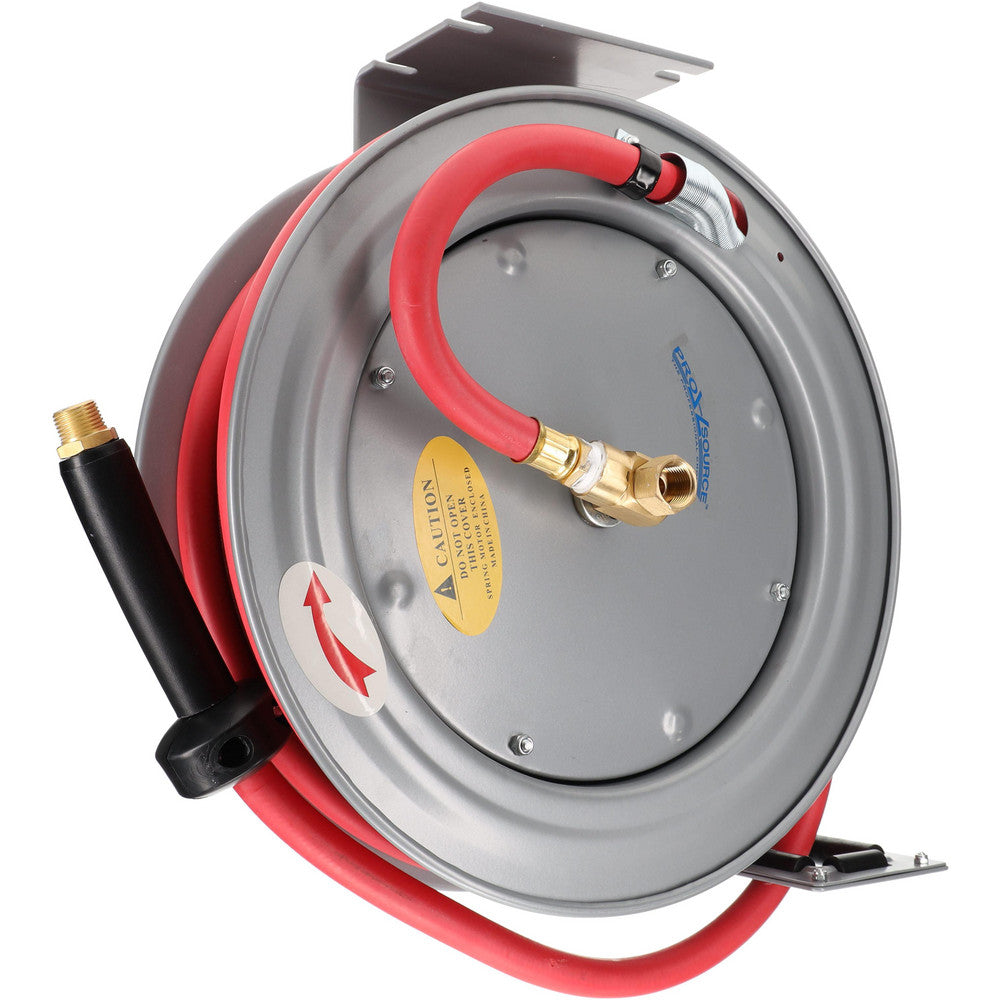 Pro-Source 2810053310PRO Hose Reel with Hose 1/2" ID Hose x 33', Spring Retractable