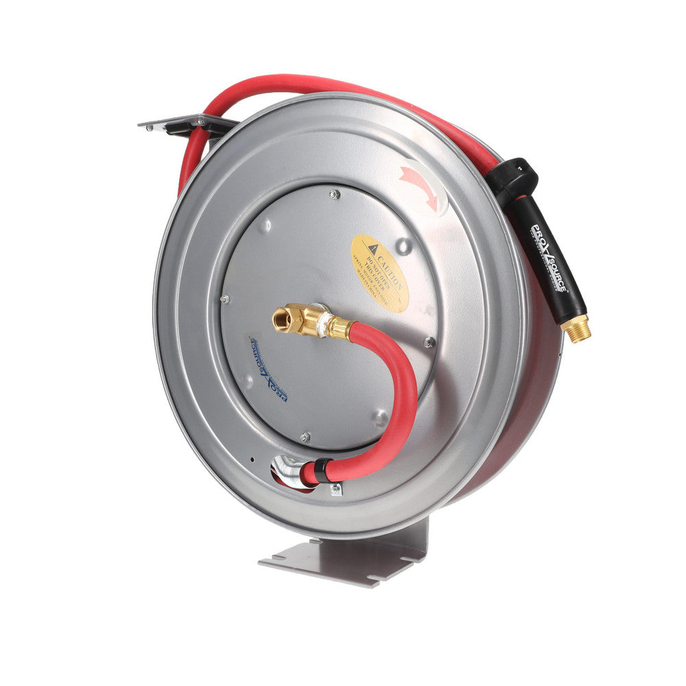 Pro-Source 2810055010PRO Hose Reel with Hose 1/2" ID Hose x 50', Spring Retractable