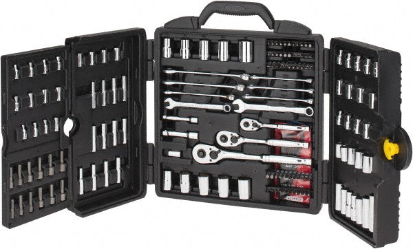 Stanley 96-011 Deep Standard Socket Set 170 Pc, 1/2"1/4"3/8" Drive,