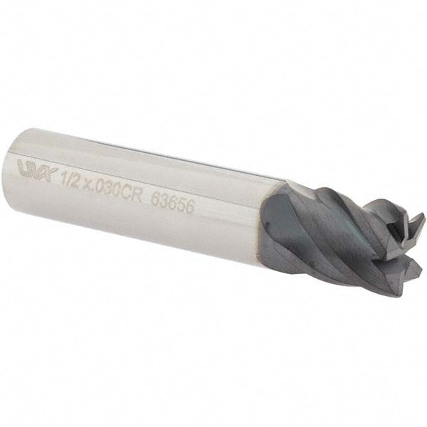 OSG 20555001 Corner Radius End Mill 1/2" Dia, 5/8" LOC, 0.0300" Radius, 5 Flute, Solid Carbide