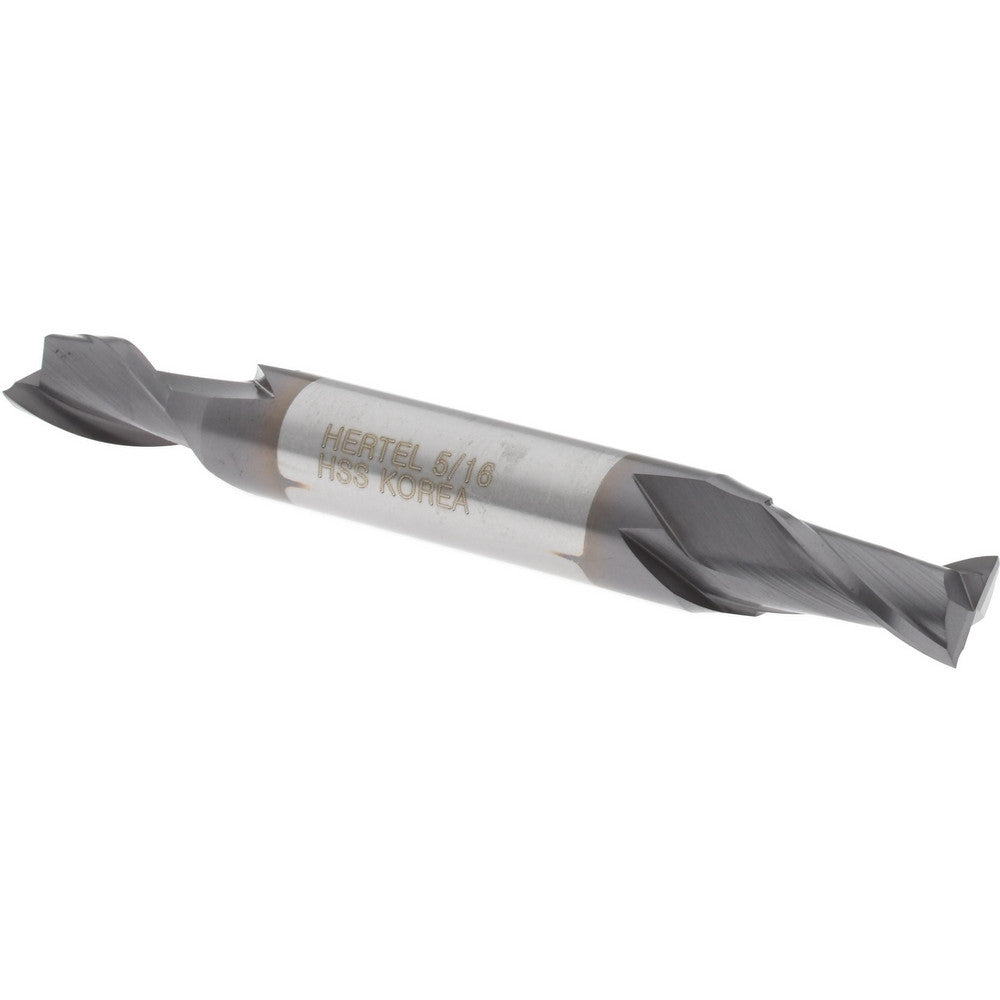Hertel EF050020 Square End Mill 5/16" Dia, 9/16" LOC, 2 Flutes, High Speed Steel