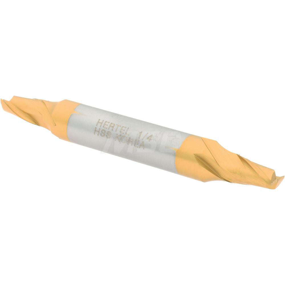 Hertel E899921320 Square End Mill 1/4'' Dia, 3/8'' LOC, 3/8'' Shank Dia, 2-7/8'' OAL, 2 Flutes, High Speed Steel