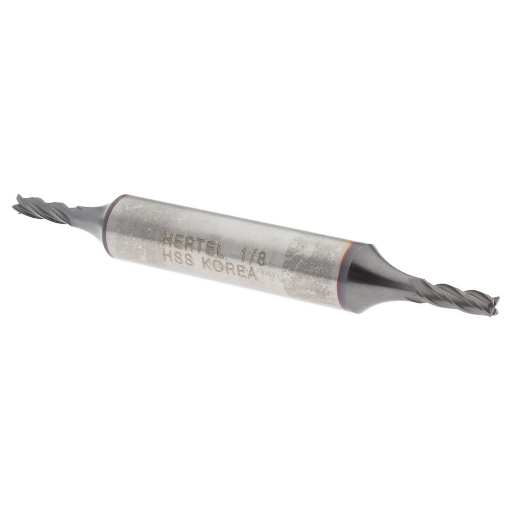 Hertel EF053008 Square End Mill 1/8" Dia, 3/8" LOC, 4 Flutes, High Speed Steel