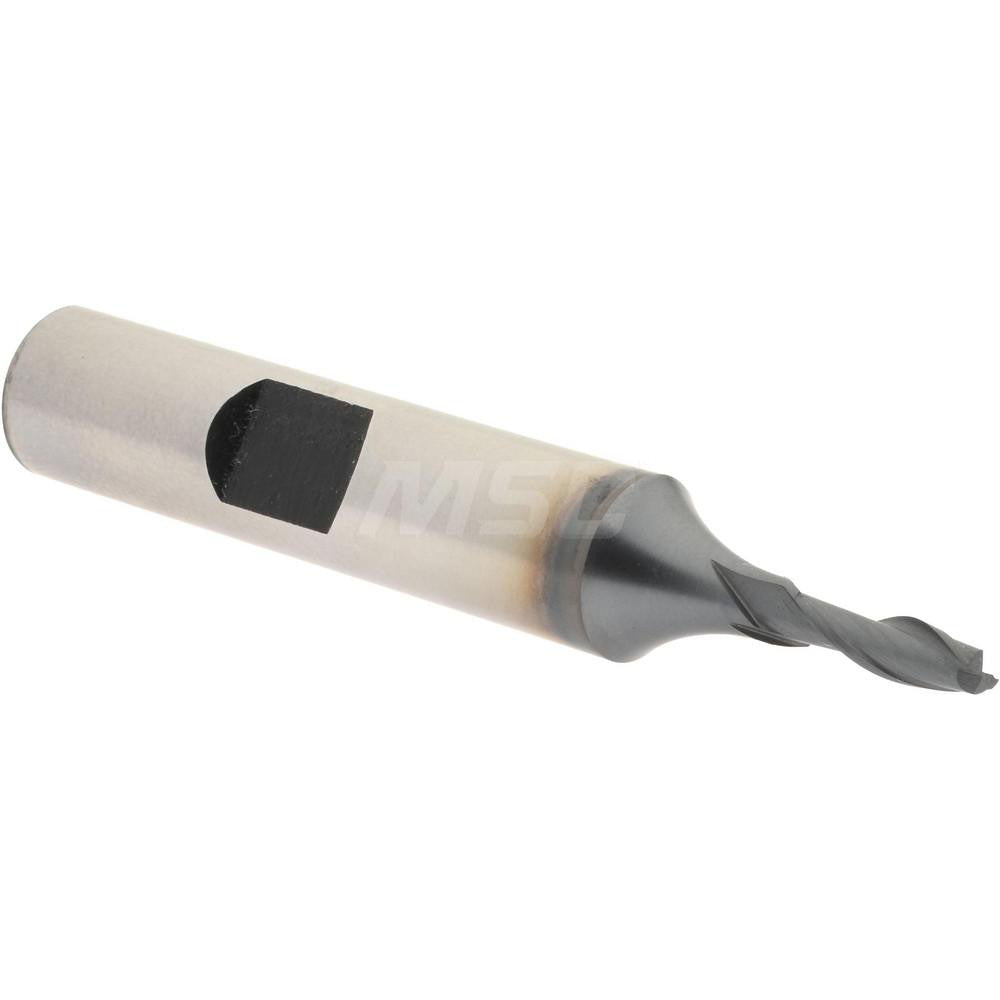 Hertel EF030008 Square End Mill 1/8'' Dia, 3/8'' LOC, 3/8'' Shank Dia, 2-5/16'' OAL, 2 Flutes, High Speed Steel