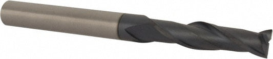 Accupro EM15401601 Square End Mill 1/4'' Dia, 1'' LOC, 1/4'' Shank Dia, 2-3/4'' OAL, 2 Flutes, Solid Carbide