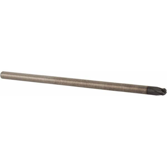 Accupro EM21000801 Ball End Mill 0.125" Dia, 0.125" LOC, 4 Flute, Solid Carbide