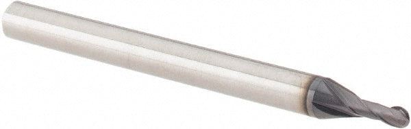 Accupro EM96096201 Ball End Mill 0.062" Dia, 0.14" LOC, 2 Flute, Solid Carbide