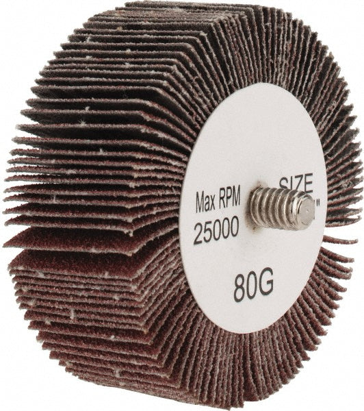 Tru-Maxx SZQC2280 Mounted Flap Wheel 2-1/2" Dia, 1" Face Width, 80 Grit, Aluminum Oxide
