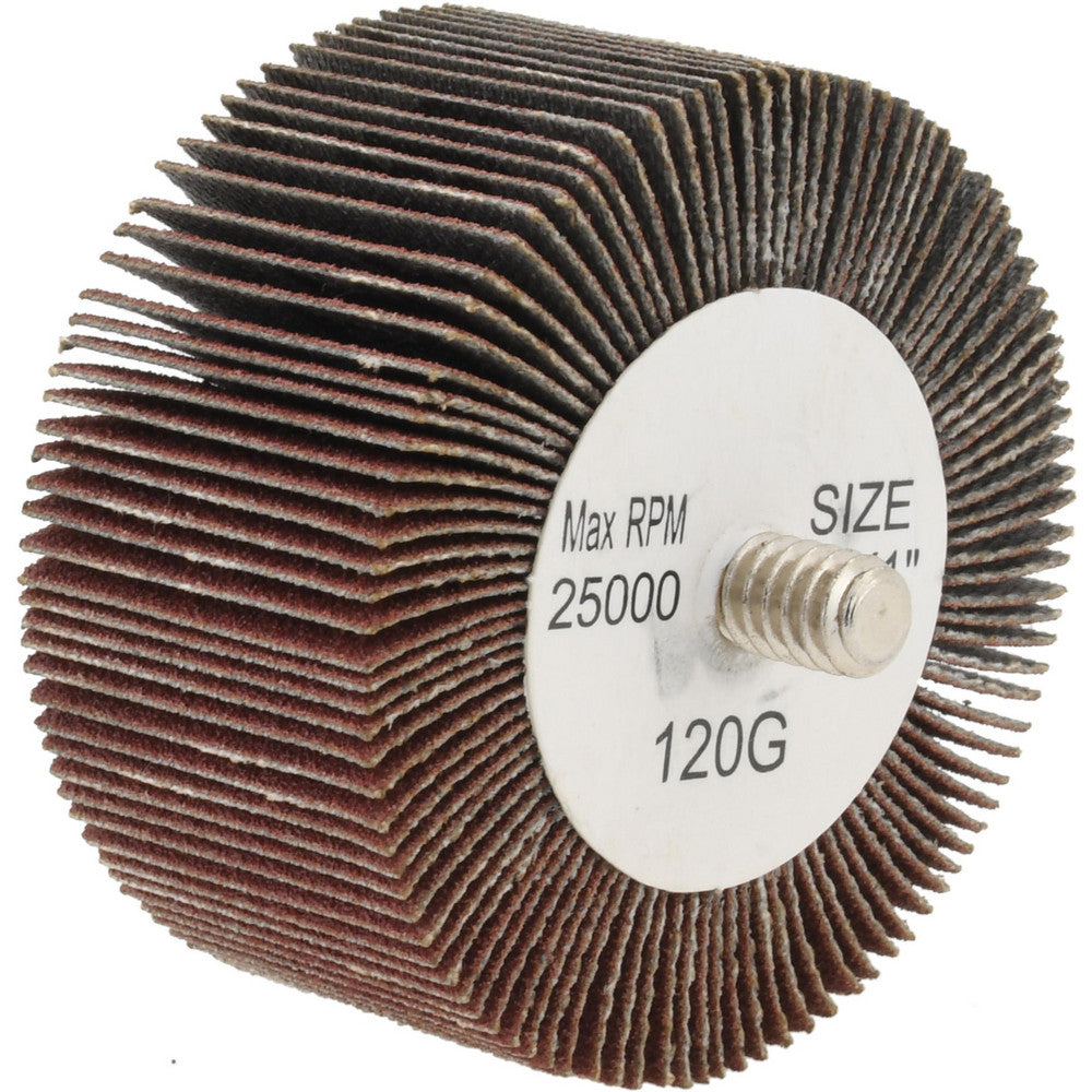 Tru-Maxx SZQC8120 Mounted Flap Wheel 2" Dia, 1" Face Width, 120 Grit, Aluminum Oxide