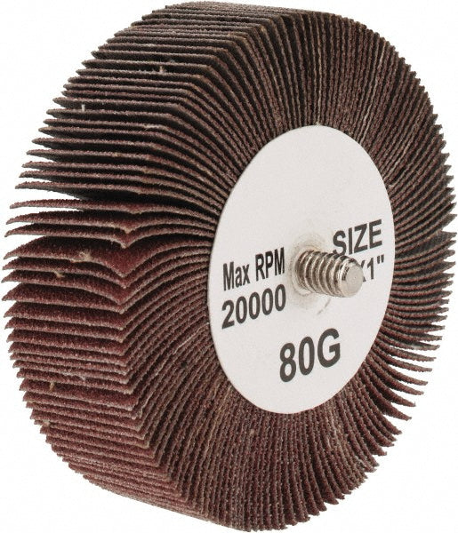 Tru-Maxx SZQC8180 Mounted Flap Wheel 3" Dia, 1" Face Width, 80 Grit, Aluminum Oxide