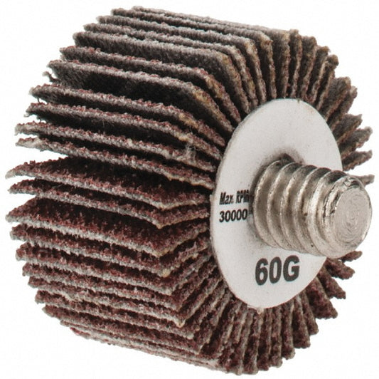 Tru-Maxx SZQC260 Mounted Flap Wheel 1" Dia, 5/8" Face Width, 60 Grit, Aluminum Oxide