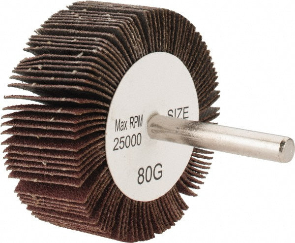Tru-Maxx SZMFW980 Mounted Flap Wheel 2-1/2" Dia, 1" Face Width, 80 Grit, Aluminum Oxide