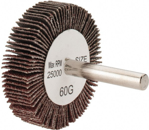 Tru-Maxx SZMFW560 Mounted Flap Wheel 2" Dia, 1/2" Face Width, 60 Grit, Aluminum Oxide
