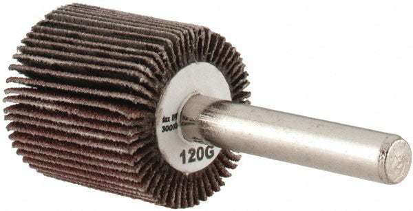 Tru-Maxx SZMFW2120 Mounted Flap Wheel 1" Dia, 1" Face Width, 120 Grit, Aluminum Oxide