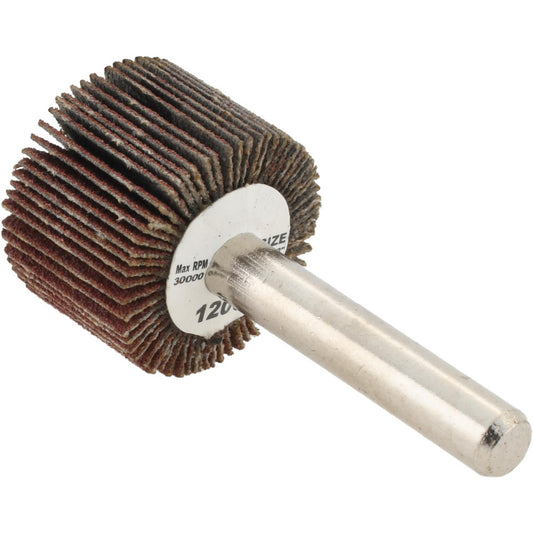 Tru-Maxx SZMFW1120 Mounted Flap Wheel 1" Dia, 5/8" Face Width, 120 Grit, Aluminum Oxide