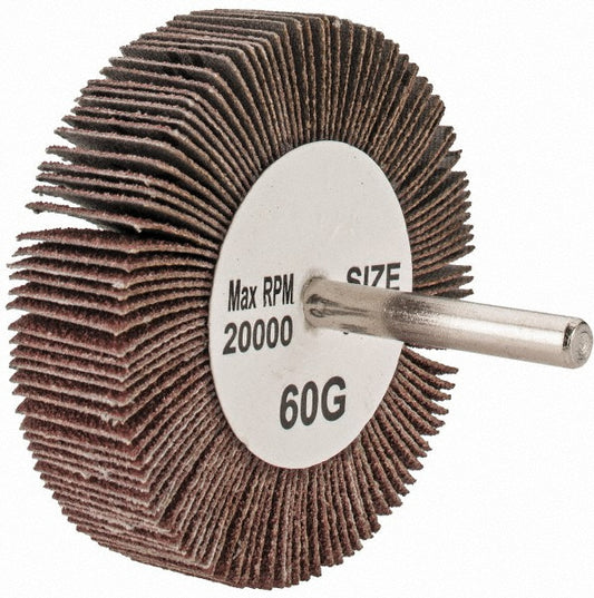 Tru-Maxx SZMFW1560 Mounted Flap Wheel 3" Dia, 3/4" Face Width, 60 Grit, Aluminum Oxide