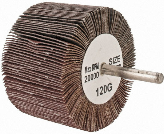 Tru-Maxx SZMFW14120 Mounted Flap Wheel 3" Dia, 2" Face Width, 120 Grit, Aluminum Oxide