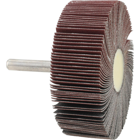 Tru-Maxx SZMFW13240 Mounted Flap Wheel 3" Dia, 1" Face Width, 240 Grit, Aluminum Oxide