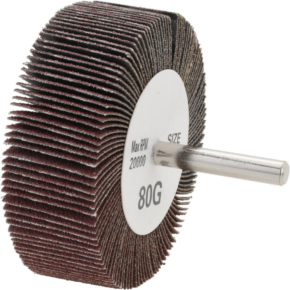 Tru-Maxx SZMFW1380 Mounted Flap Wheel 3" Dia, 1" Face Width, 80 Grit, Aluminum Oxide