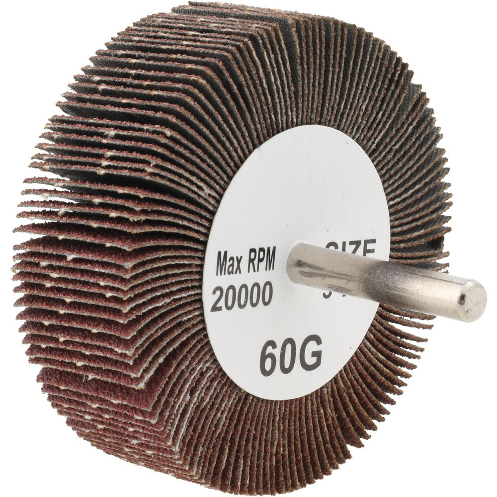 Tru-Maxx SZMFW1360 Mounted Flap Wheel 3" Dia, 1" Face Width, 60 Grit, Aluminum Oxide
