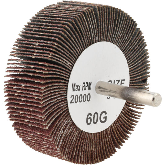Tru-Maxx SZMFW1360 Mounted Flap Wheel 3" Dia, 1" Face Width, 60 Grit, Aluminum Oxide